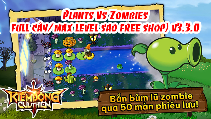 Hình ảnh Plants Vs Zombies MOD APK (full cây/max level sao free shop) v3.3.0