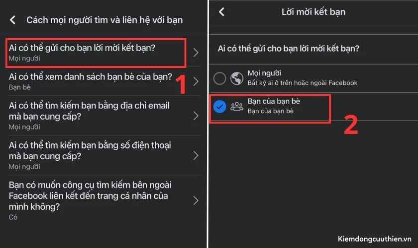 Chặn tin nhắn Spam giúp bạn giới hạn lại phạm vi người có thể tìm kiếm bạn trên Facebook