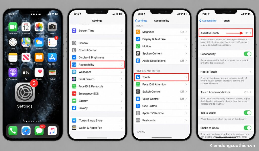 Tắt nguồn iPhone bằng AssistiveTouch