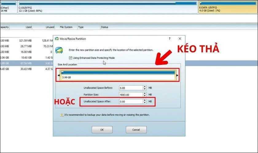 chia-o-dia-win-11-11 Nhập dung lượng ổ đĩa muốn chia vào mục Unallocated Space After