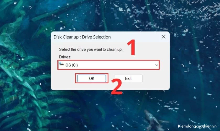 don-rac-win-11-13 Chọn ổ đĩa C tại ô Drives và ấn OK để dọn rác trên Win 11