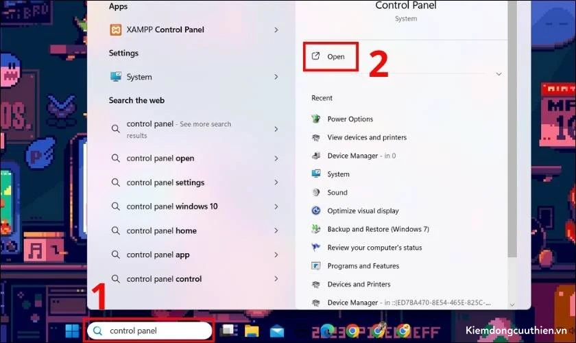 Sử dụng Control Panel để bật High Performance bước 1