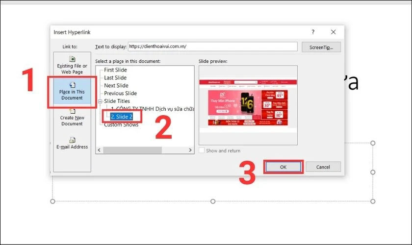 cách tạo siêu liên kết trong powerpoint
