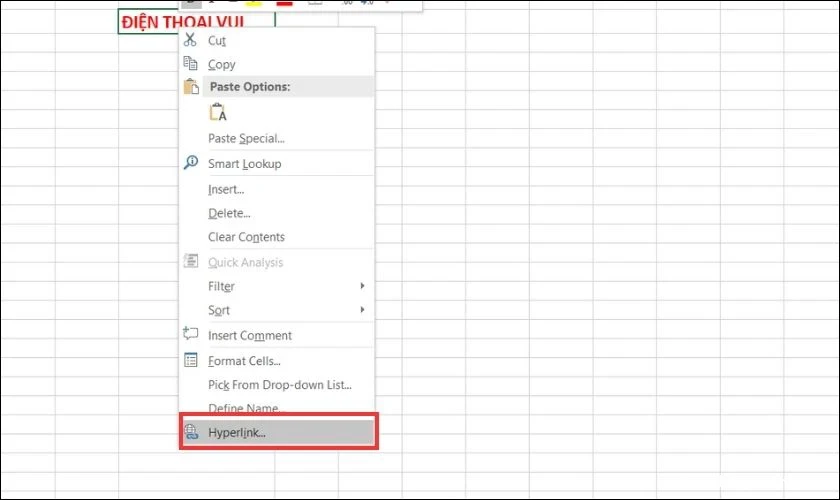 siêu liên kết trong excel