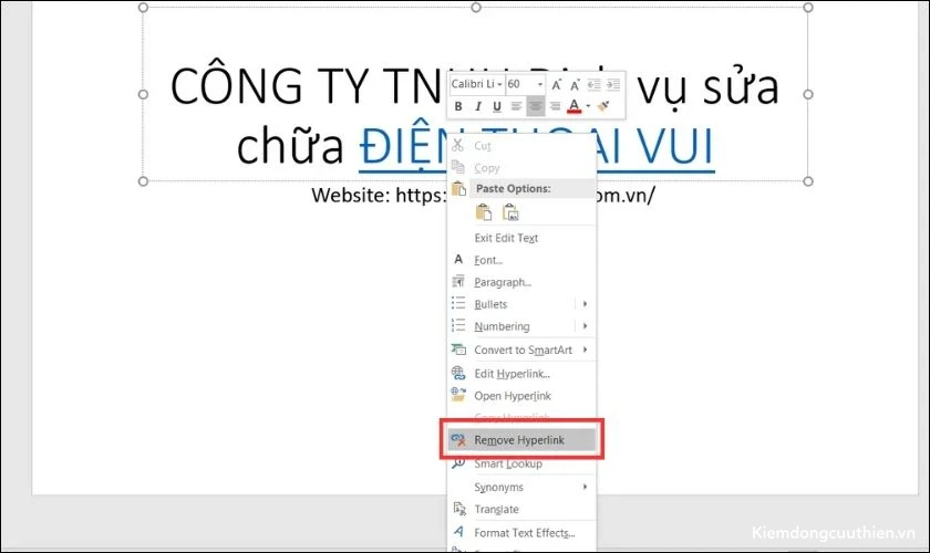 cách xoá bỏ siêu liên kết là gì