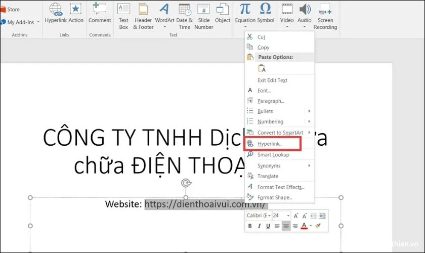 hyperlink trong powerpoint là gì