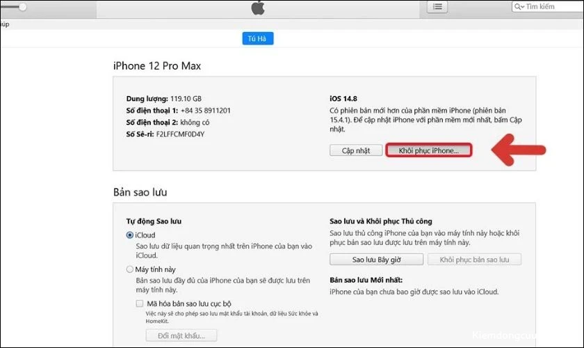 iphone-khong-len-nguon-10 Bạn chọn vào Khôi phục iPhone