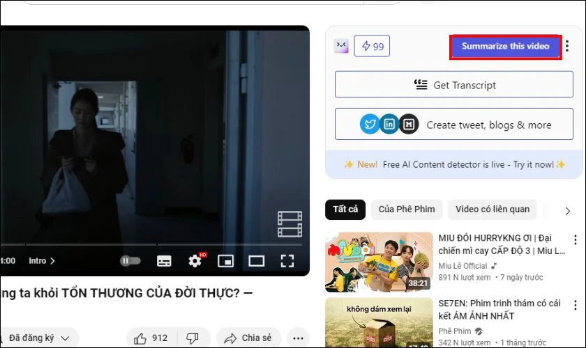 merlin-chatgpt-la-gi-15 Bạn chỉ cần nhấp vào nút Summarize this video
