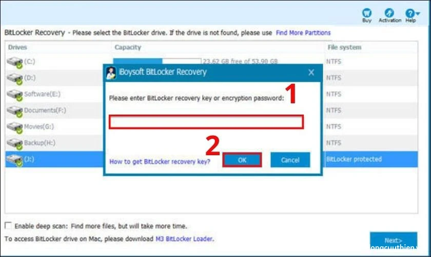 mo-khoa-bitlocker-12 Nhấn OK để giải mã dữ liệu