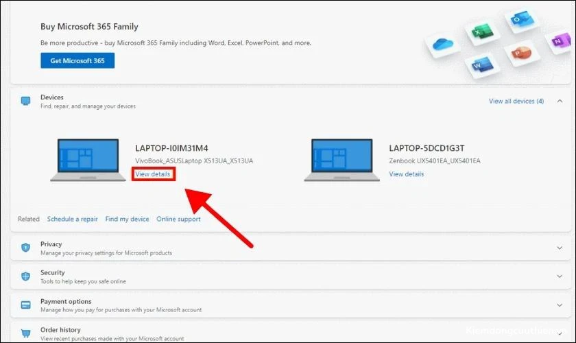 mo-khoa-bitlocker-17 Nhấn vào View details trong mục Devices để xem thông tin thiết bị