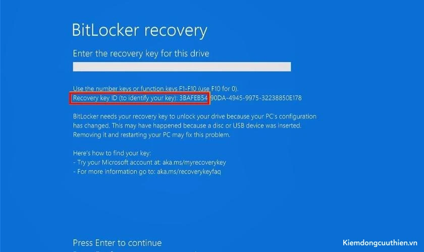 mo-khoa-bitlocker-20 Sử dụng Key ID để tìm khóa khôi phục tương ứng trong danh sách khóa khôi phục