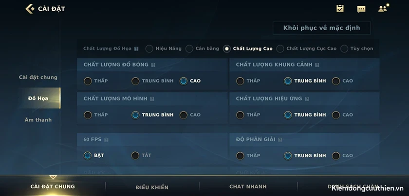 Cách cài setting liên minh tốc chiến cấu hình Liên Minh Tốc Chiến Mobile