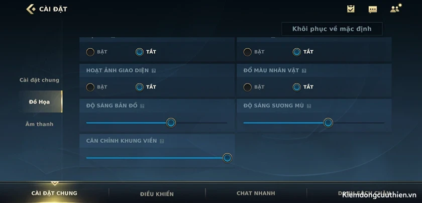 setting liên minh tốc chiến Setting Graphic (cài đặt cấu hình)