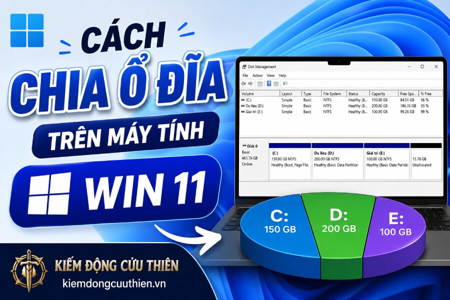 Cách Chia Ổ Đĩa Trên Máy Tính Win 11