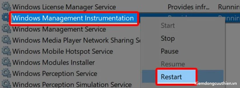 Lỗi quá tải CPU 100% do WMI Provider Host 