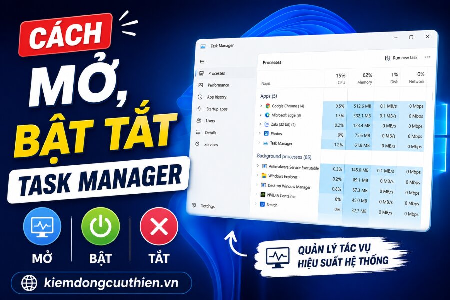 Cách Mở, Bật Tắt Task Manager Trên Windows