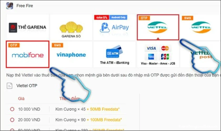 cach-nap-kim-cuong-trong-free-fire-18 Cách nạp kim cương trong Free Fire bằng OTP