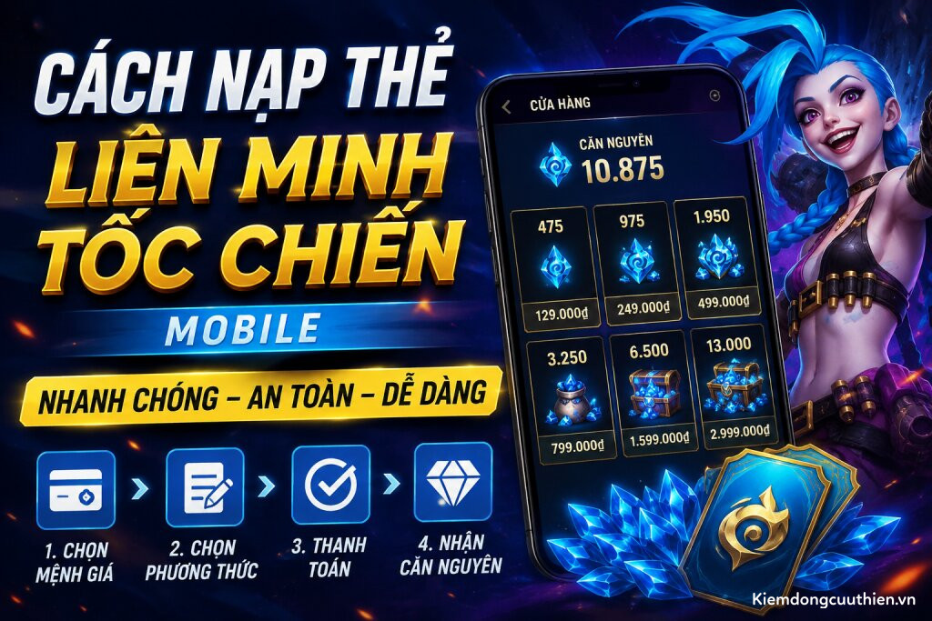 Cách nạp thẻ Liên Minh Tốc Chiến Mobile