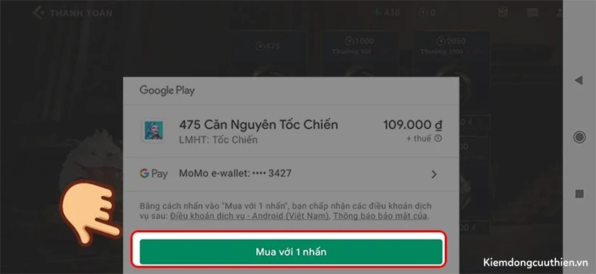 Nạp trên điện thoại Android