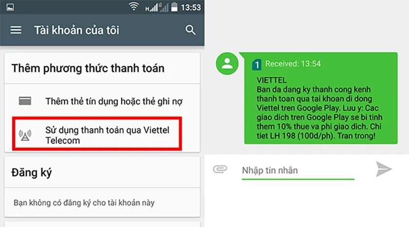 Nạp trên CH Play
