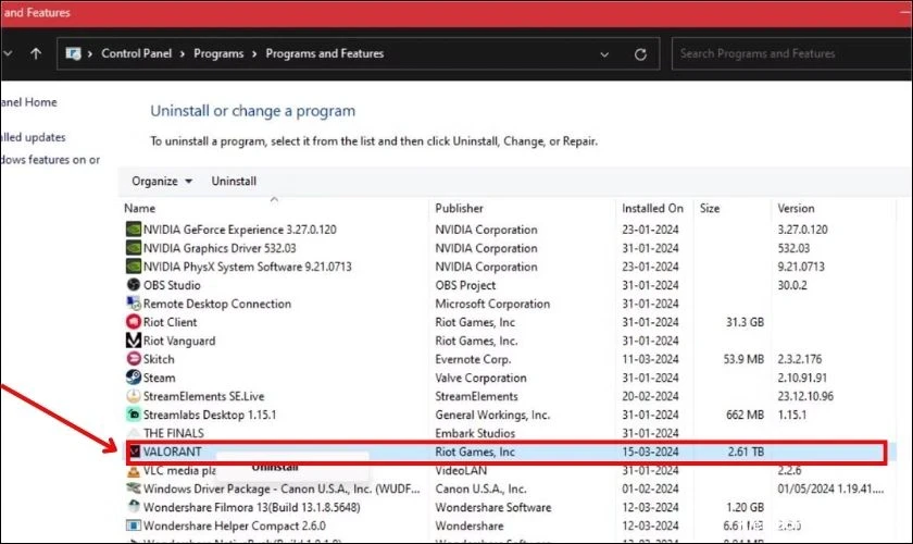 cach-xoa-valorant-13 Mở File Explorer, điều hướng đến thư mục cài đặt của Valorant C:Program Files