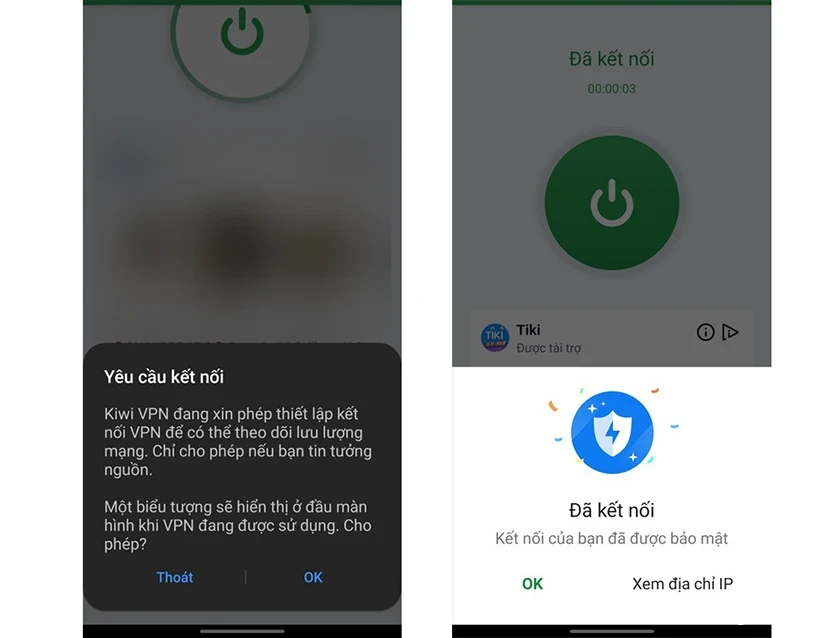 Sử dụng ứng dụng đổi VPN