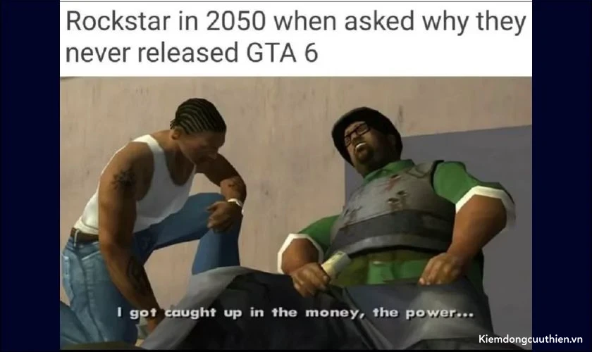 GTA 6 meme buồn bã chờ đợi