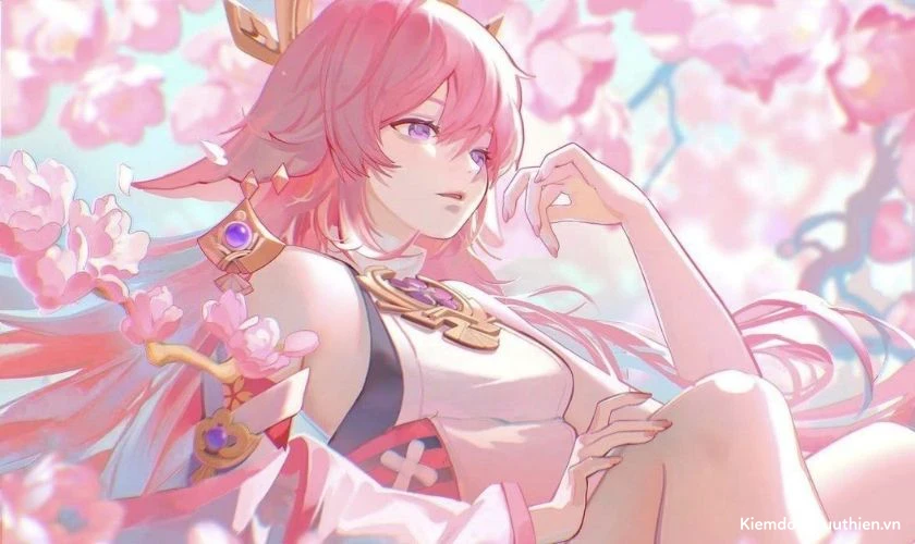 Wallpaper Genshin Impact Yae Miko kiều mị