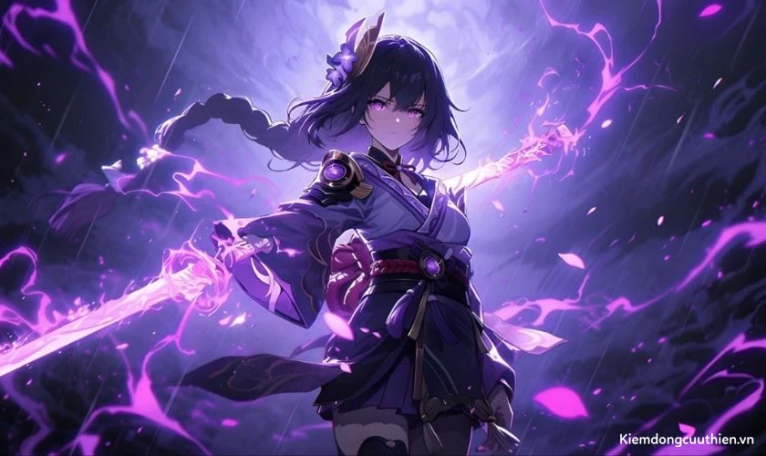 Hình nền Genshin Impact Raiden Shogun ấn tượng