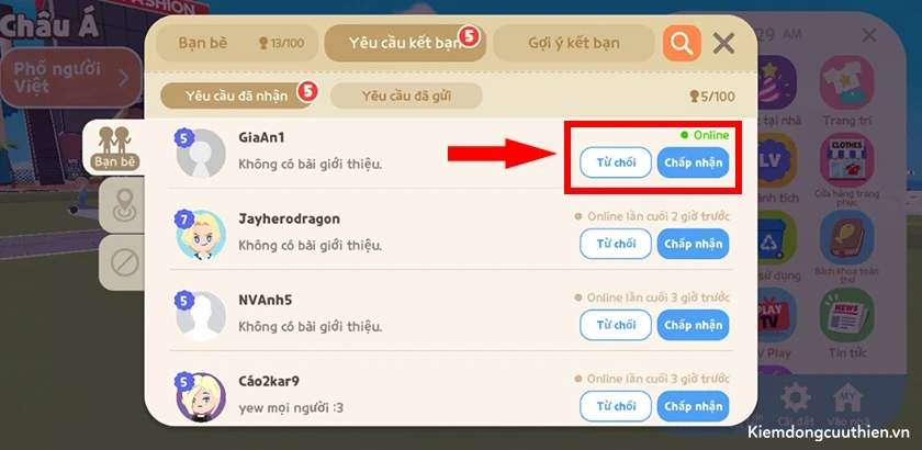 Quay lại mục Bạn bè