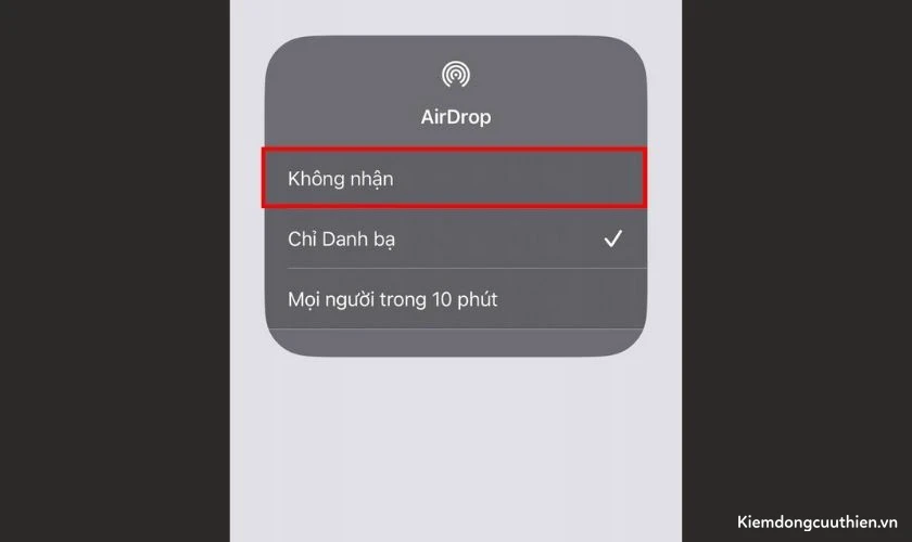 iphone-bi-tut-pin-17 Chọn Không nhận