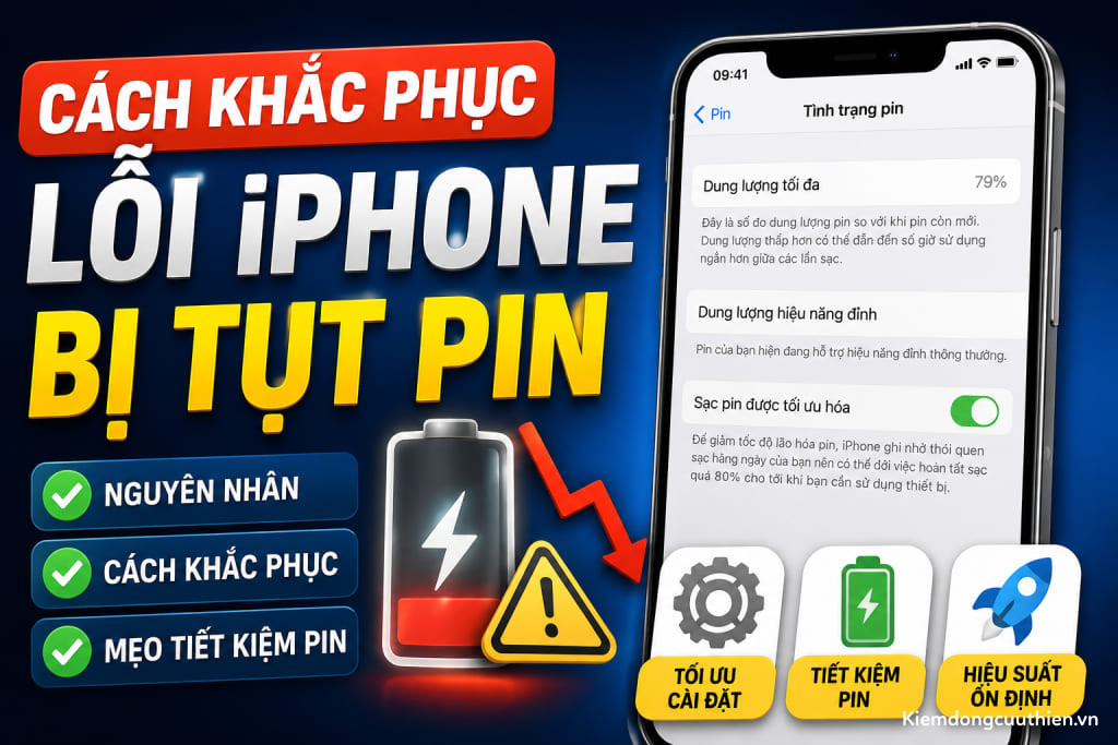Cách khắc phục lỗi iPhone bị tụt pin