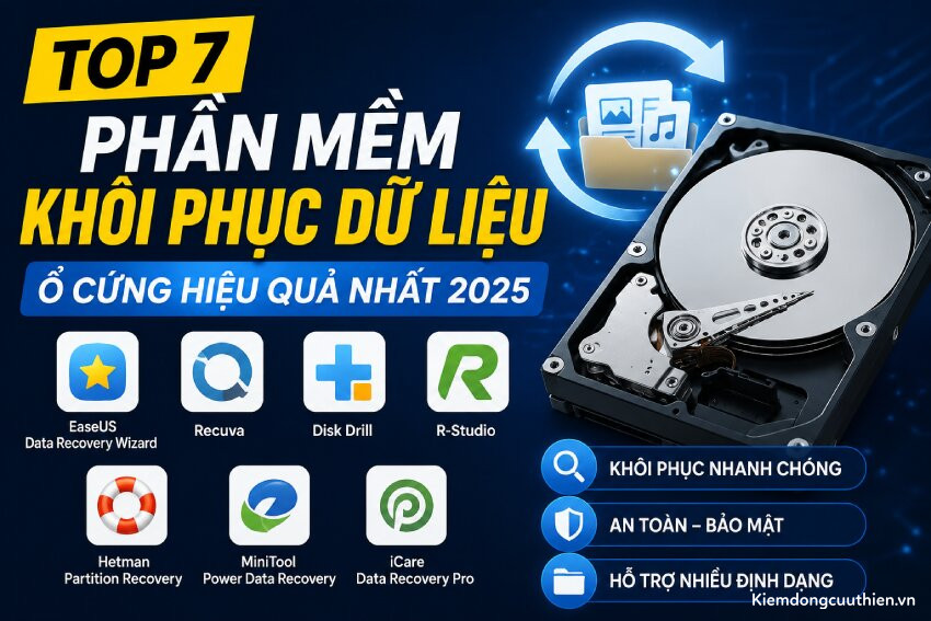 Top 7 phần mềm khôi phục dữ liệu ổ cứng