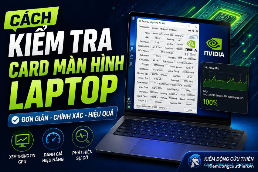 Cách kiểm tra card màn hình laptop