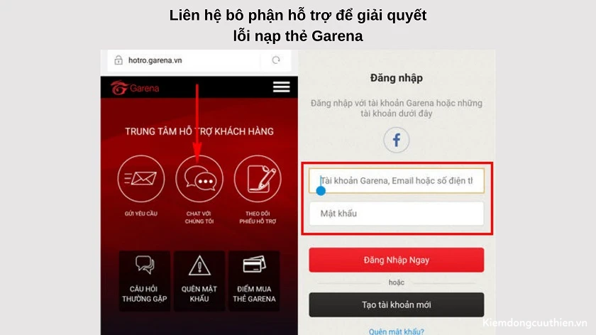 Sửa lỗi nạp the Garena Free Fire