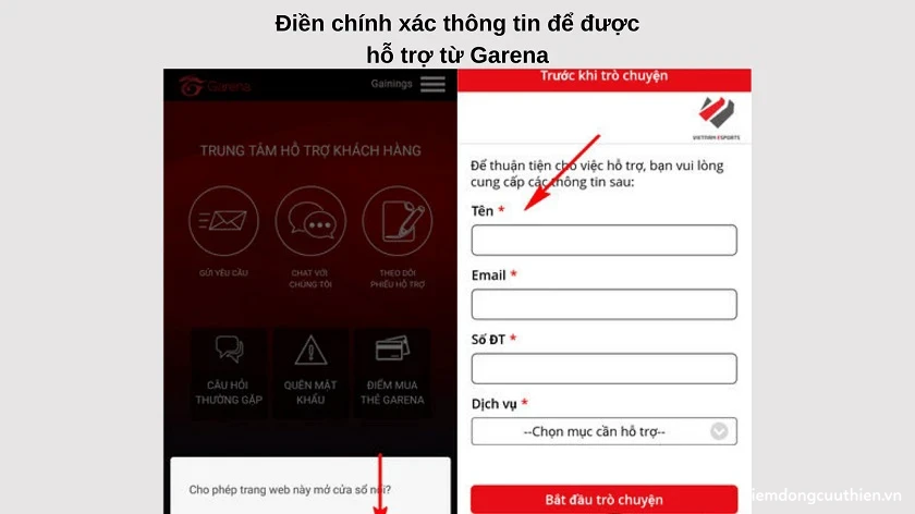 Sửa lỗi nạp the Garena Free Fire