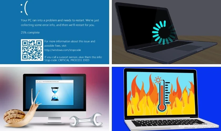 Một số dấu hiệu biết khi laptop hư hỏng phần cứng
