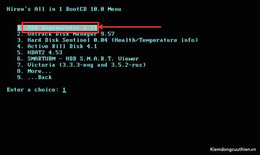 Chọn HDD Regenerator để mở chương trình