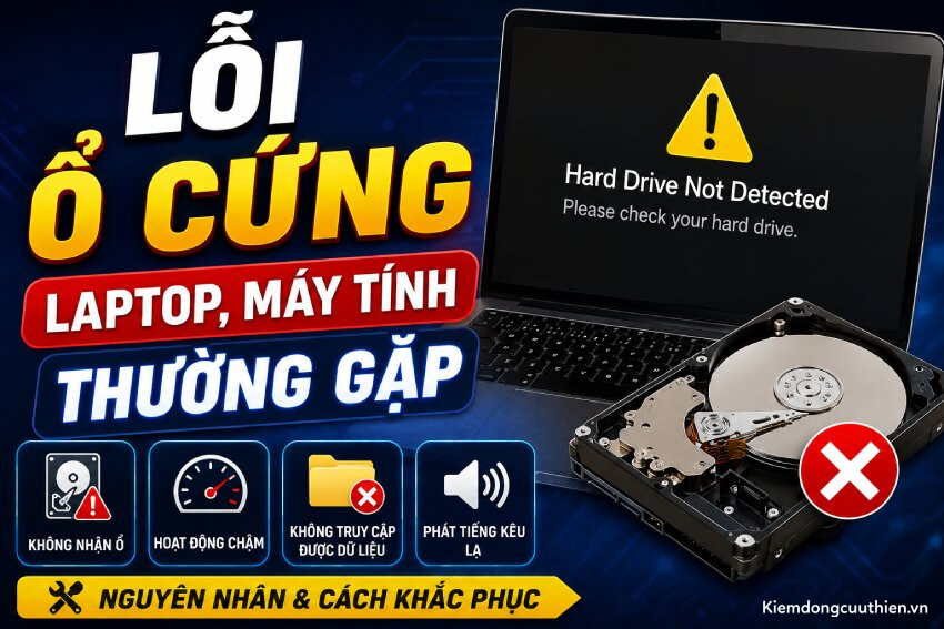 Lỗi ổ cứng laptop, máy tính thường gặp