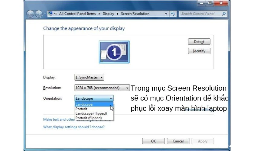 Hướng dẫn cách sửa màn hình laptop bị xoay ngang, dọc, lộn ngược - trên window 7,8