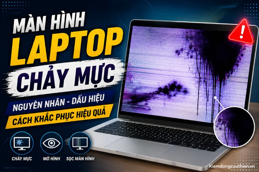 Màn hình laptop chảy mực