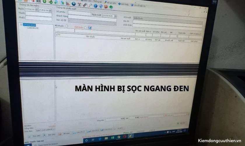 Màn hình laptop bị sọc ngang đen