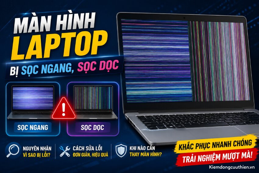 Màn hình laptop bị sọc ngang, sọc dọc