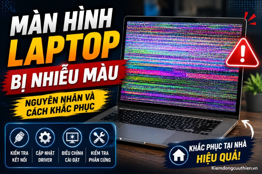 Màn hình laptop bị nhiễu màu