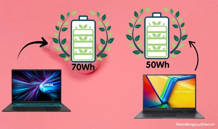 So sánh Asus Gaming V16 và Vivobook 16X về thời lượng pin