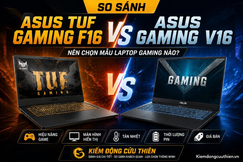 So sánh Asus TUF Gaming F16 và Asus Gaming V16