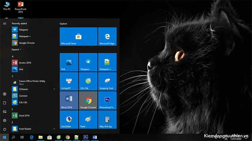 Tắt nguồn qua start Menu