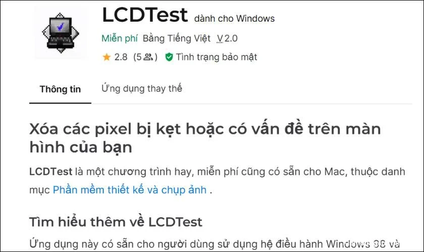 Test màn hình cảm ứng laptop với LCDTest 2.0
