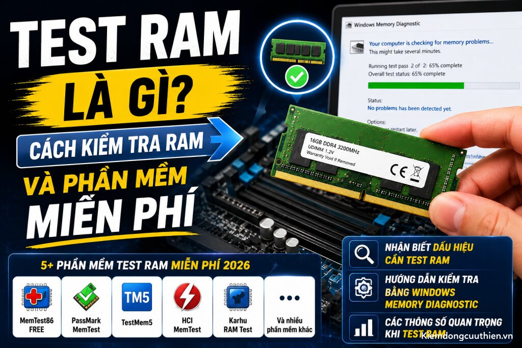 Test RAM Là Gì? Cách Kiểm Tra RAM Và Phần Mềm Miễn Phí