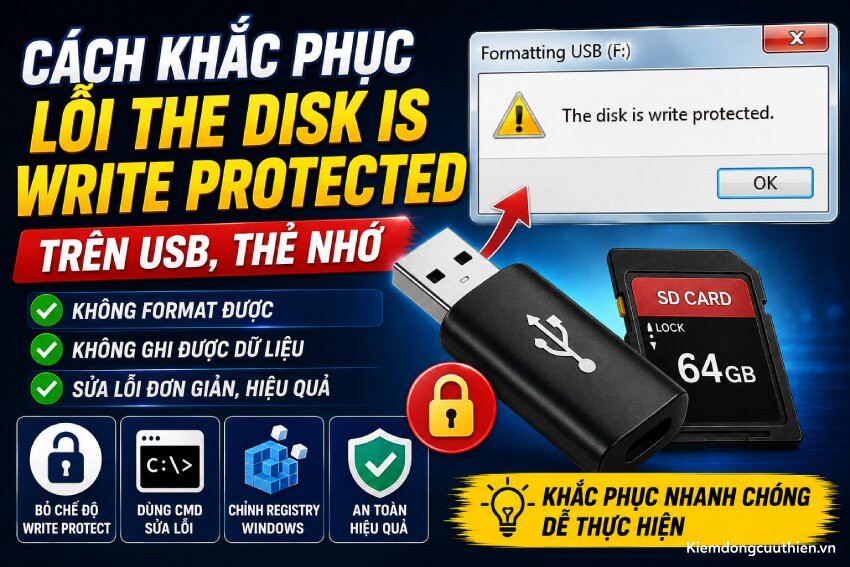 7 cách khắc phục lỗi the disk is write protected